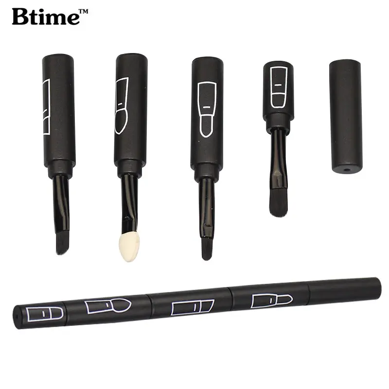 Btime 4 in 1 Professional Cosmetic Makeup Brushes Lip Eyeshadow Eyebrow Brush Beauty Makeup Brush Set