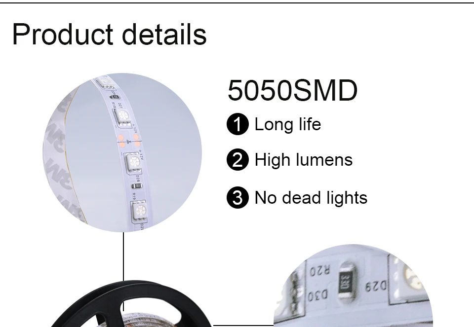 Foxanon led ленты 5 м DC12V Водонепроницаемый SMD5050 60 светодио дный s/М гибкий светодио дный Lights ленты лента белый/теплый