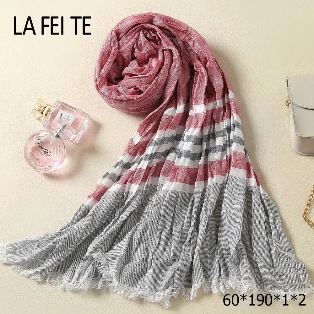 

Luxury Designer Long Cotton Scarf Men Foulard Femme Neckerchief Neck Stole Viscose Crinkle Hijab Scarf Male Women Kerchief