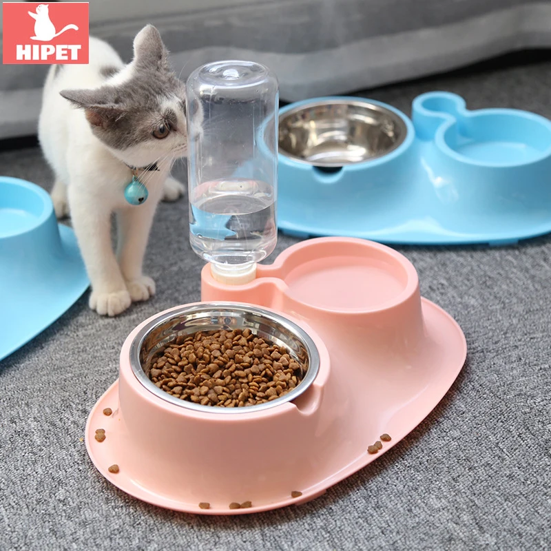 

HIPET Automatic Dog Cat Water Fountain Stainless Steel Small Medium Feeder Bowl Dish For Puppy Cats Feeding Pet Products