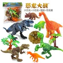 UTTORA реалистичный вид " Динозавры Упаковка из 13 шт. большой пластик Ассорти фигурки динозавров с книга о динозаврах детская Подарочная игрушка