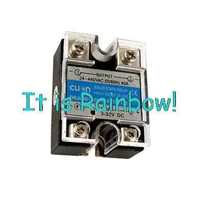

Free Shipping 3-32VDC Input 24-440VAC Output 40A SSR Solid State Relay
