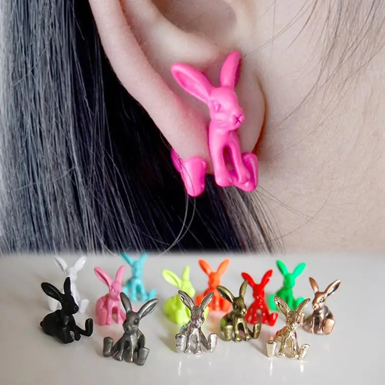 

1pcs Punk Style Jewelry Dimensional Animal Rabbits Earrings Piercing Earrings For Girls Fine Jewelry Earrings