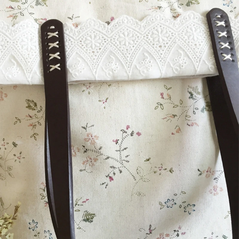 THINKTHENDO 1Pair Fashion Handles for Handbag DIY Bag Accessories Short Straps Sewing Craft Faux leather