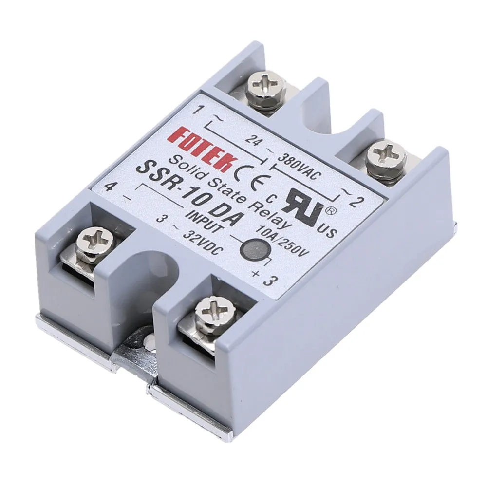 

1pcs SSR-10DA 10 DA Solid State Relay Module 3-32V DC Input 24-380VAC 10A