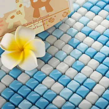 

Mediterranean Blue White Fullbody Glazed Glass Mosaic Tiles for Shop Bar Bathroom pool floor tile,YY-241 DIY wall decor tile