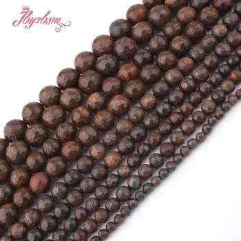 

4,6,8,10,12mm Faceted Round Beads Brown Bronzite Natural Stone Beads For DIY Necklace Bracelet Jewelry Making 15" Free Shipping