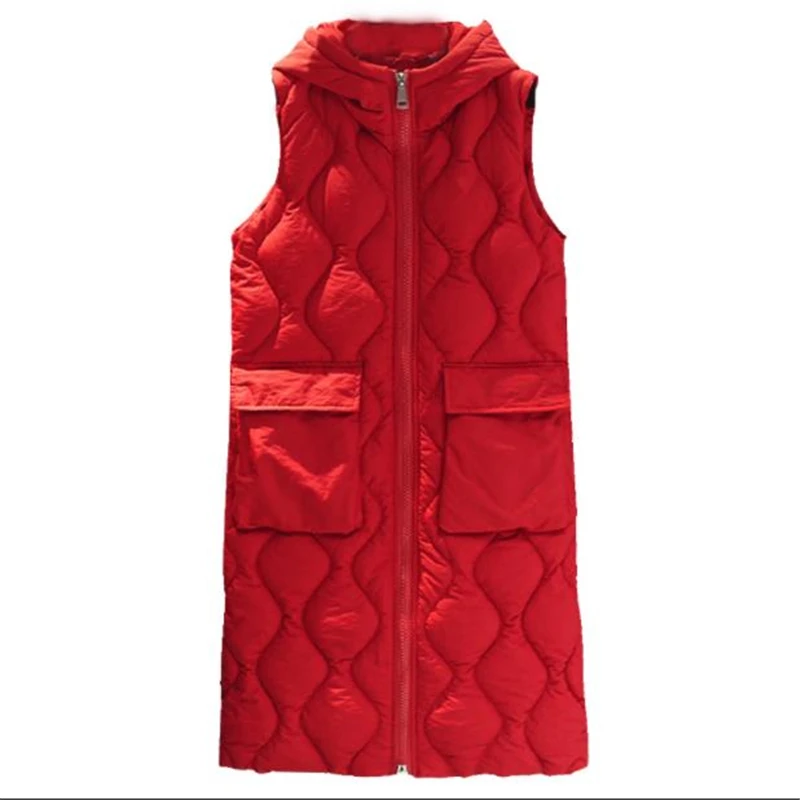 

Women Down Vest Plus Size Down Vests Woman Down Waistcoat Female Oversized Hooded Abajo Chaqueta Lady Winter Slim Long Doudoune