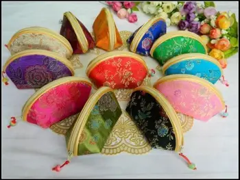 

Wholesale 12pcs Chinese Handmade Vintage Mini Silk Jewerly Pouch Bags