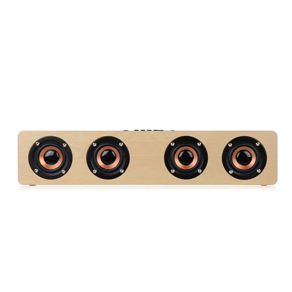 

ULANZI Portable 4 HiFi Speakers TF Card AUX Subwoofer Bar Wooden Bluetooth Speaker