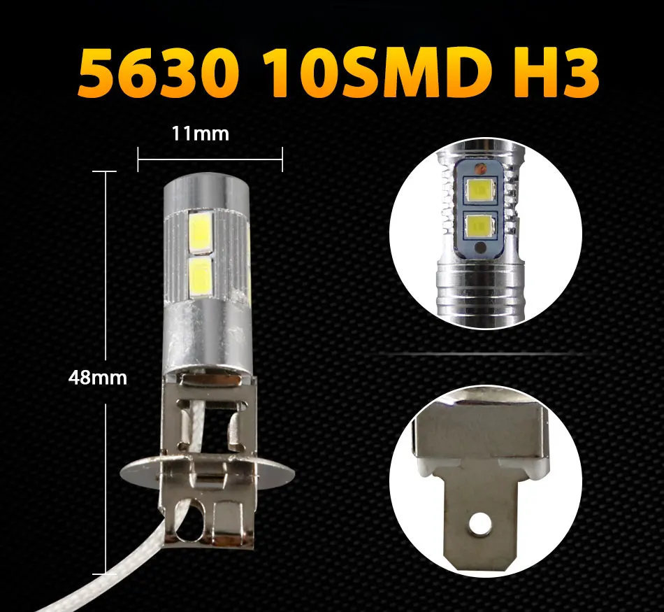 Hlxg H3 противотуманной фары drl Белый 10LED хвост для фар головного света и противотуманных фар с возможностью креативного дневного света 12 V Авто мотоцикла лампы
