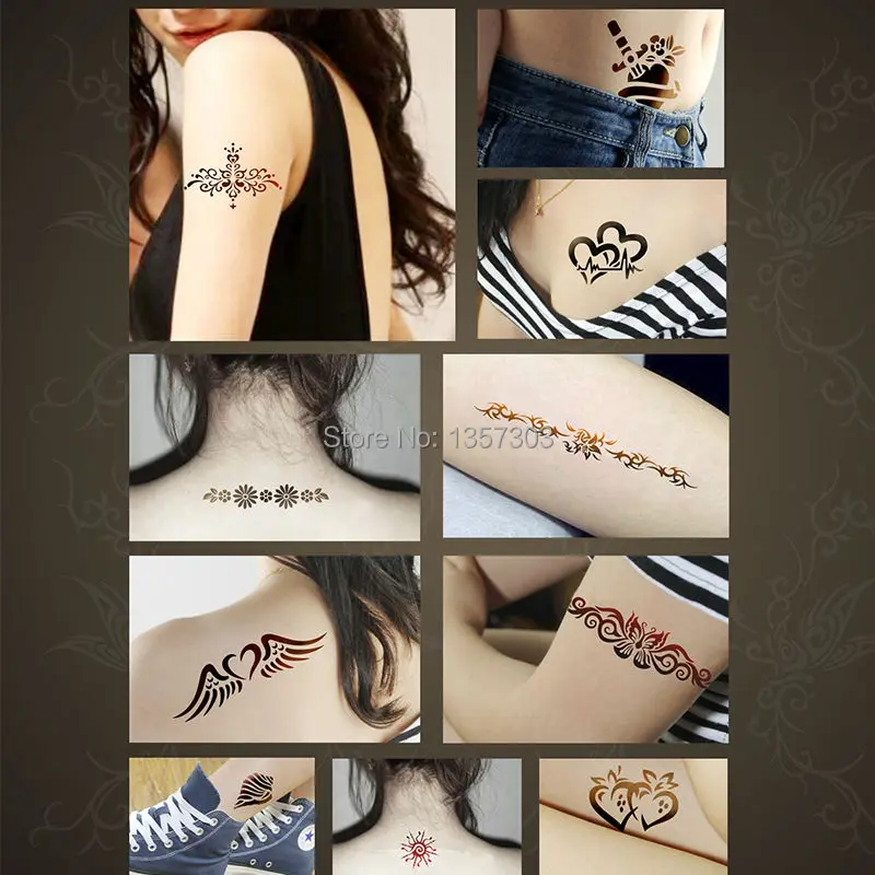 234 конструкции поддельные татуировки индийский трафареты для татуировок хной книги Временные Аэрограф для блесток татуировки палец руки