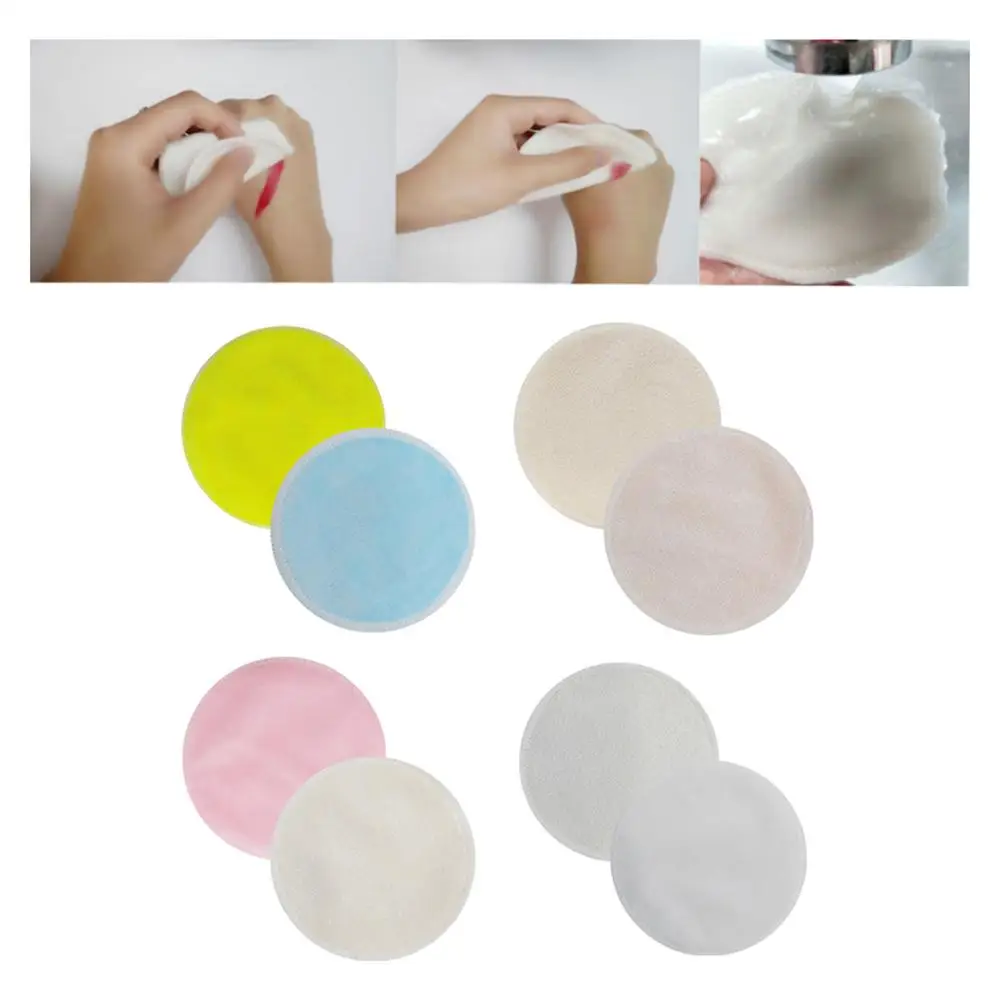 

10PCS/Pack 8CM Reusable Makeup Remover Pad Facial Washing Wipe Pads Nail Art Cleaning Pads Double-Layer Bamboo Fiber Velvet