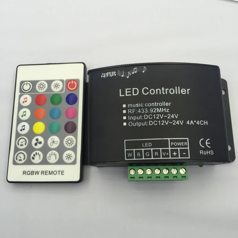 Buy 2 pcs RGBW music controller with 24 key RF remote