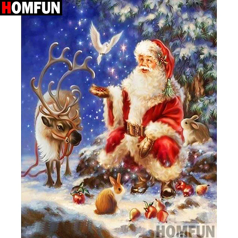 

HOMFUN Full Square/Round Drill 5D DIY Diamond Painting "Santa Claus" Embroidery Cross Stitch 3D Home Decor Gift A11930
