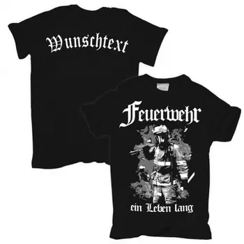 

2019 Summer New Brand O Neck Short Sleeve Cotton Wunschtext Feuerwehr Ein Leben Lang 112 Geburtstag Geschenk 40 50 60 70 Shirt
