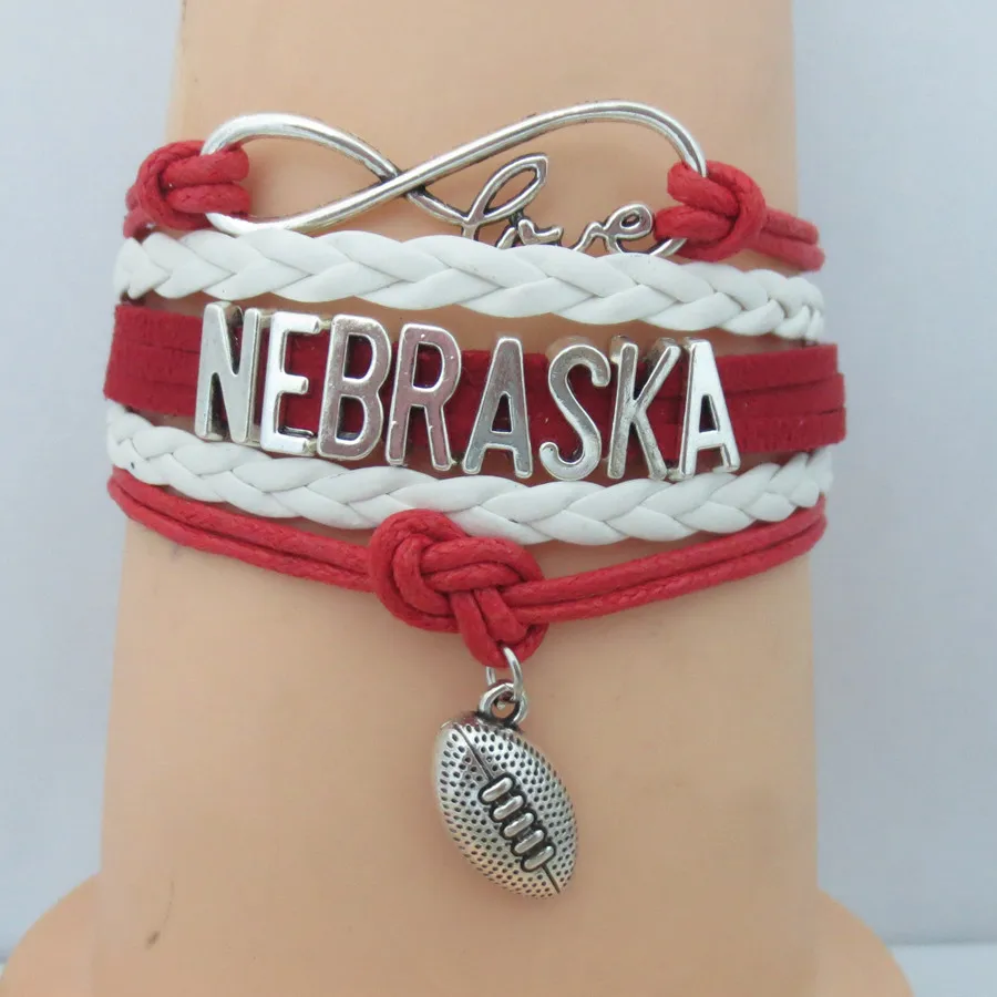 drop shipping infinity love Nebraska football team bracelets swedes bracelets cozad braceletsin