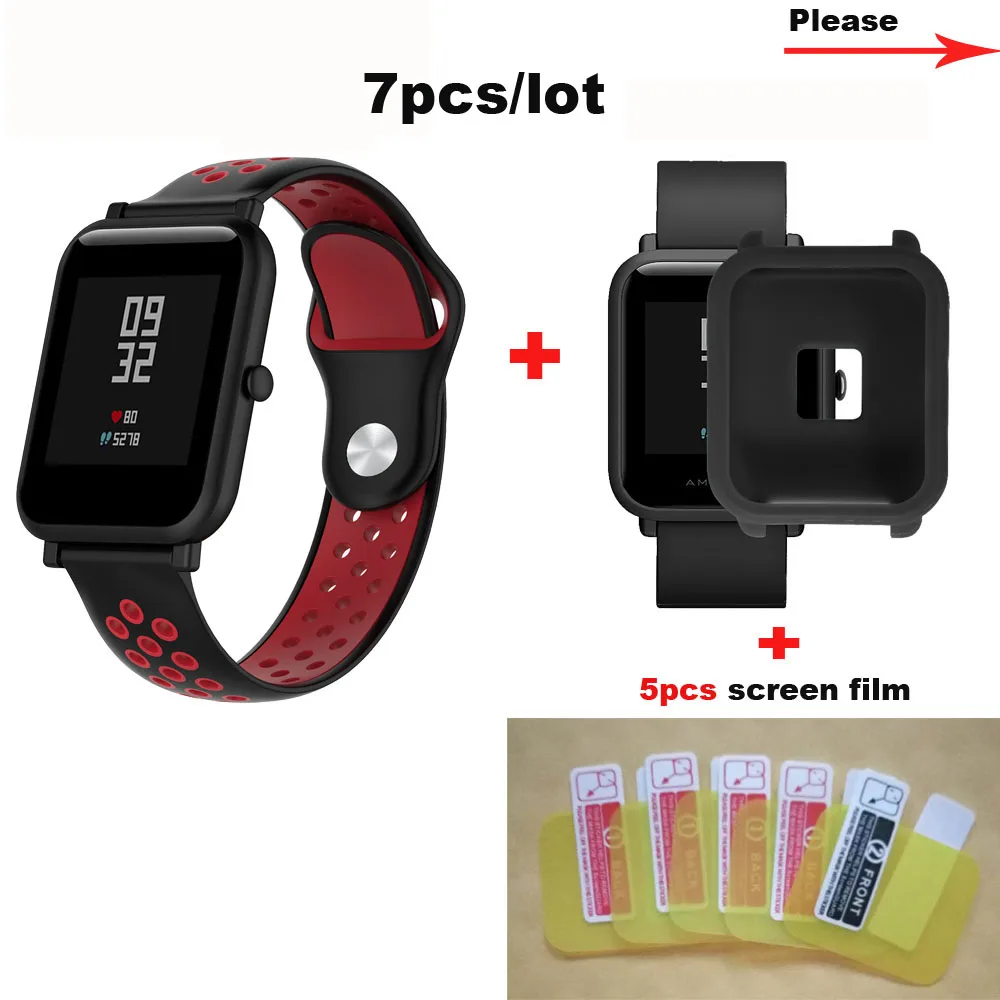 Amazfit Bip защитный ремень Чехол пленка для экрана Xiaomi Huami Lite часы с силиконовым