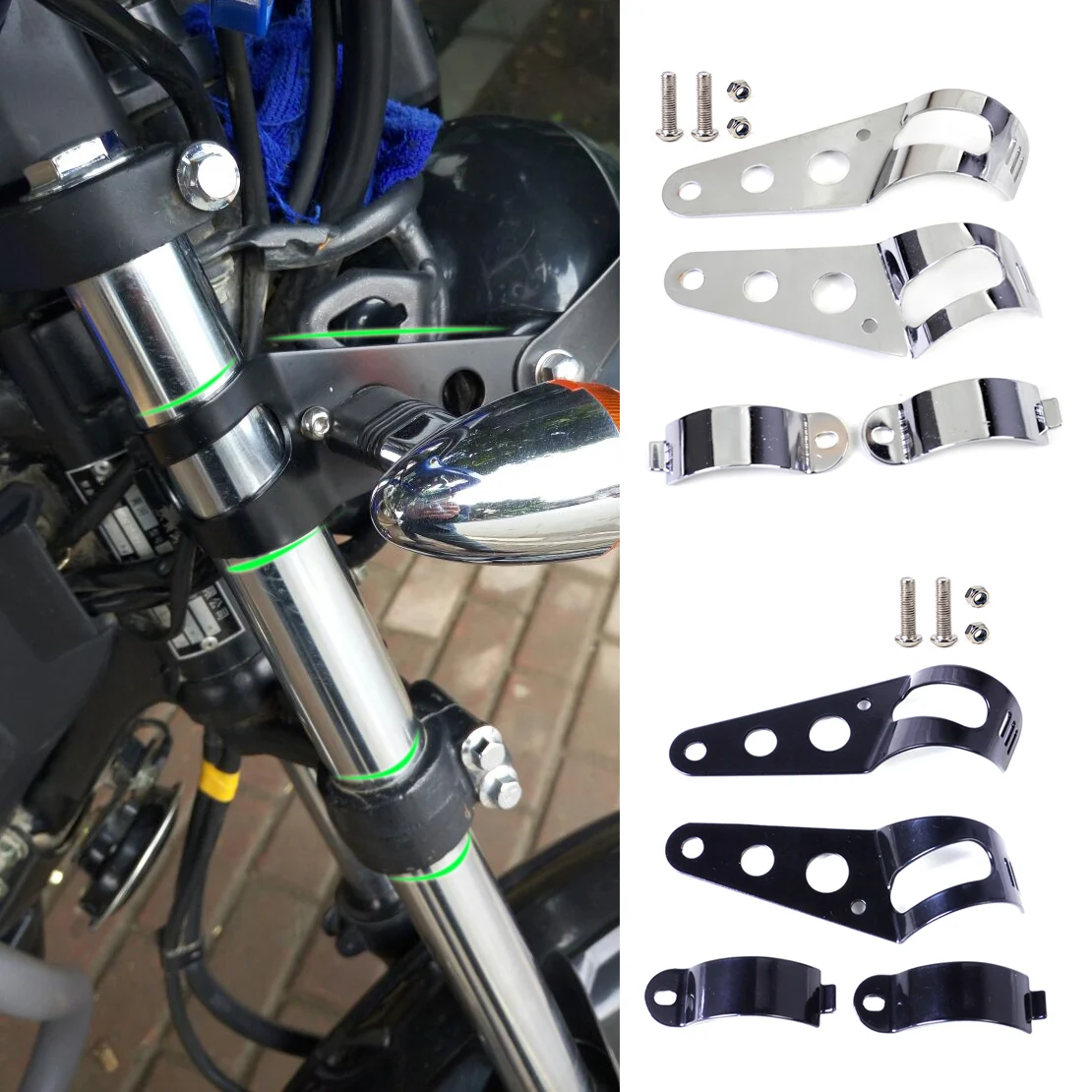 DWCX 33 45mm Motorcycles Headlight Mount Holder Brackets Stands for