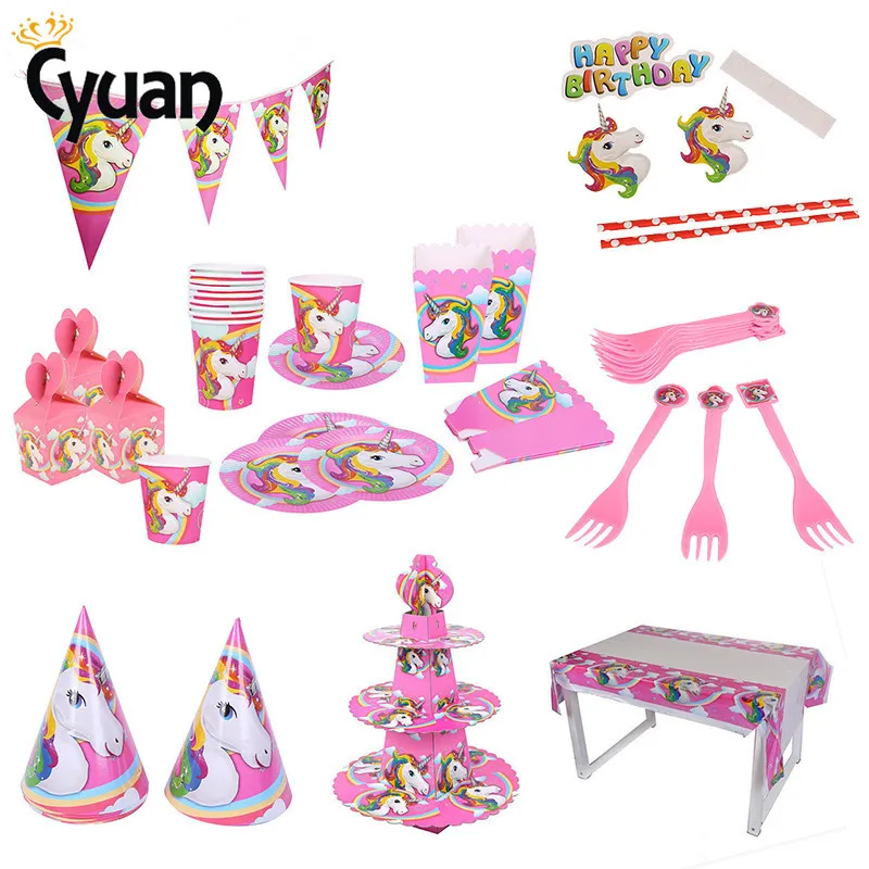 

Cyuan Unicorn Party Photo Props Unicornio Aniversario Baby Shower Birthday Party Decoration Unicorn Party Supplies Photo Booth