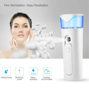 

USB Rechargeable Deep Cleaning Nano Sprayer Mini Hydrating Water Mist Facial Steamer Skin Beauty Steaming Device Moisturizing