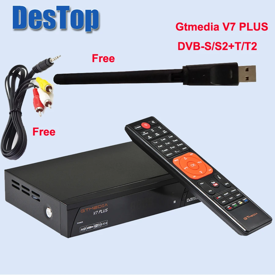 GTMEDIA V7 PLUS 1080P Full HD DVB-S/S2+ T/T2 поддержка H.265 Newam Youtube USB Wifi VS FREE SAT V7 COMBO