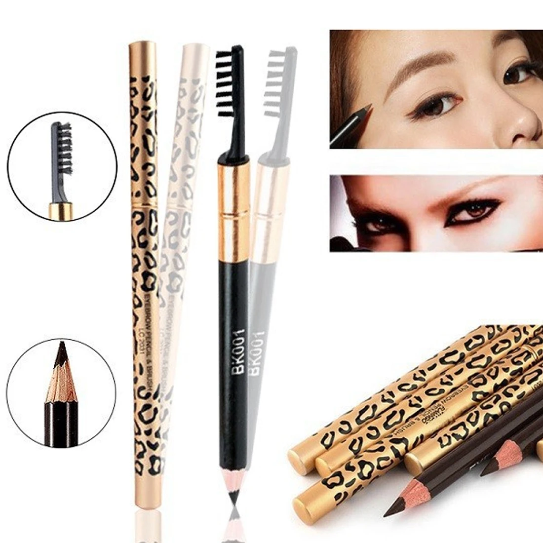 

Big eye fixed makeup lasting not blooming 5 color eyeliner waterproof and sweat-proof eyebrow pencil beginner eyeliner pen