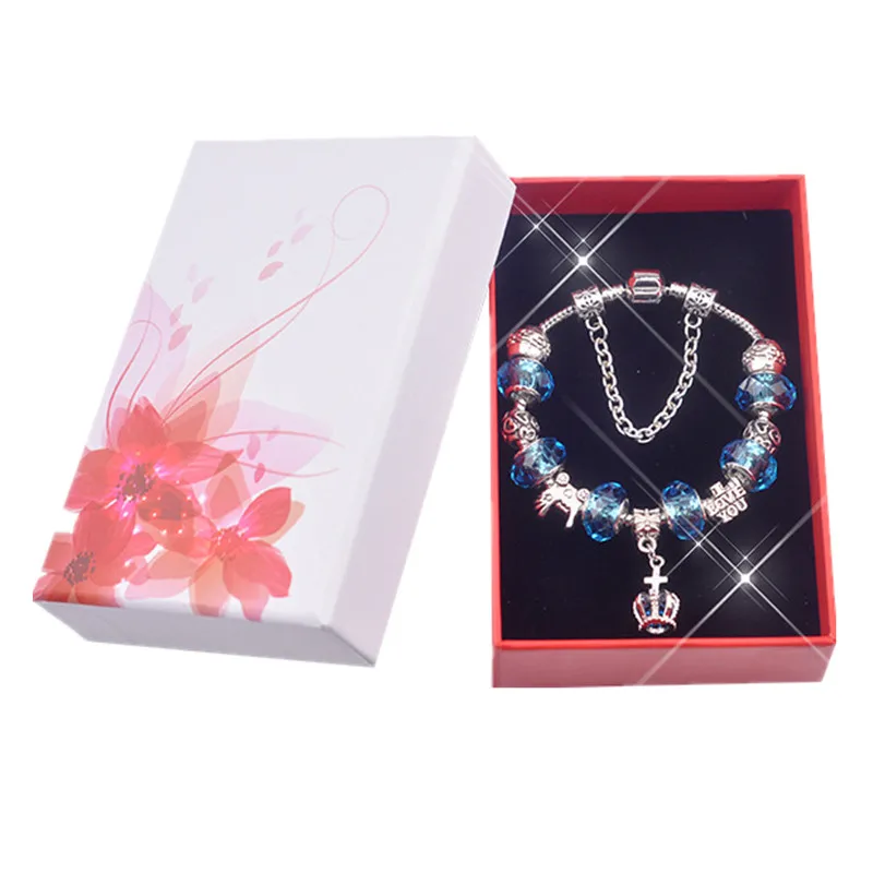 

Fashion Dream Floral Jewerly Box Gift Box Bracelets Box Fits European Bangle BOX Style Bracelets
