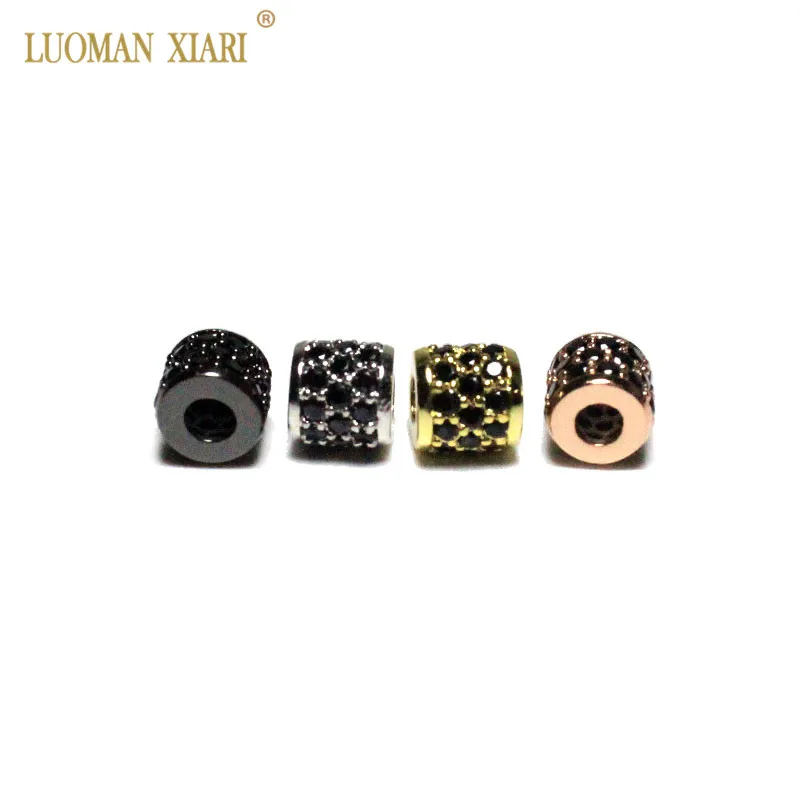 

AAA 7*7mm Black Zircon Circle Beads fit DIY Fashion Bracelet Necklace CZ Spacer Beads Charms Pendant for Jewelry Making
