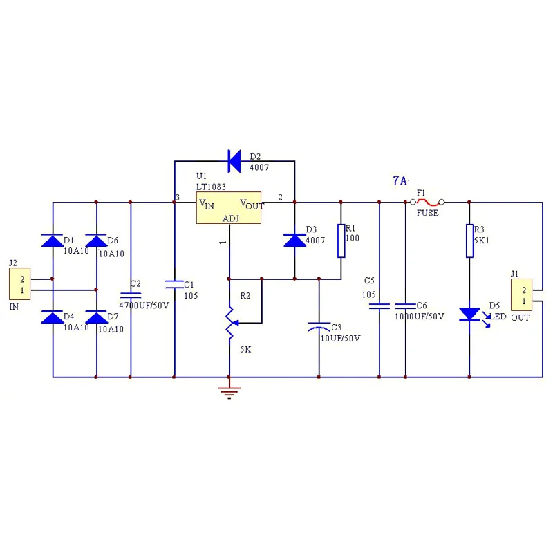 Lt1083 регулируемый блок питания схема