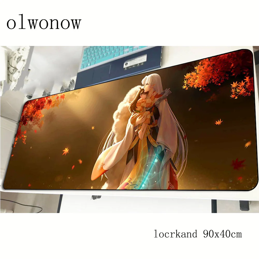 Inuyasha коврик для мыши с изображением 90x40 см профессиональный игровой геймер