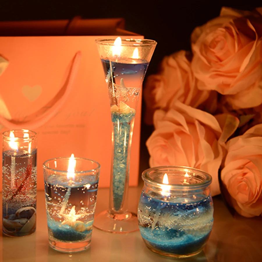 

Creative Scented Candles Wedding Wax Small Romantic Candle Birthday Decorative Gift Velas Cera Candlesticks Home Decoration 4B31