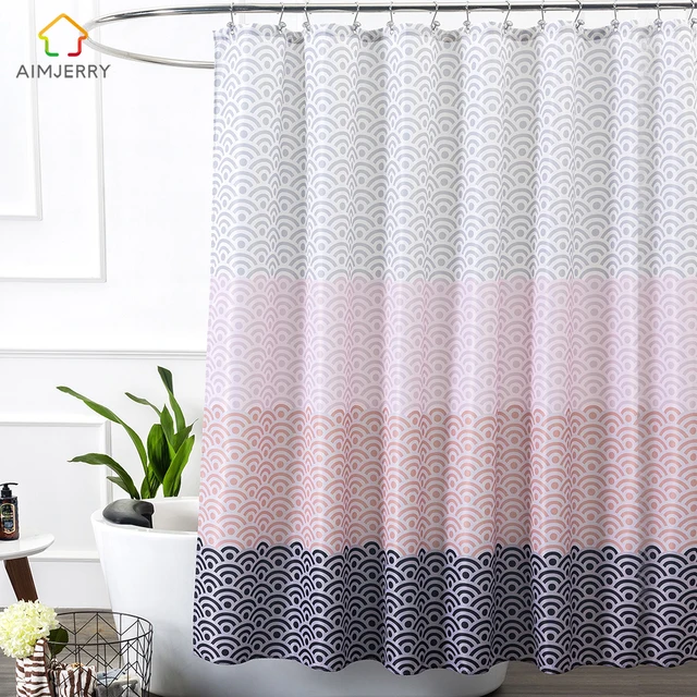 duschvorhange fur badewannen textil, aimjerry mehr rosa badewanne bad duschvorhang stoff liner mit 12, Innenarchitektur