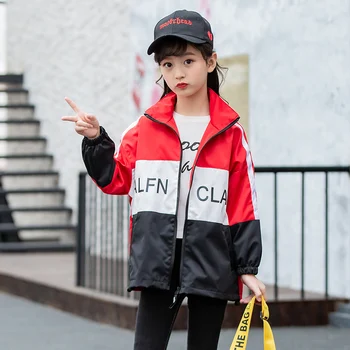 

Children Girls Boy Baseball Jacket Autumn Sportswear Windbreaker Patchwork Korean Gabardina Female Child Clothes For 4 6 8 Years