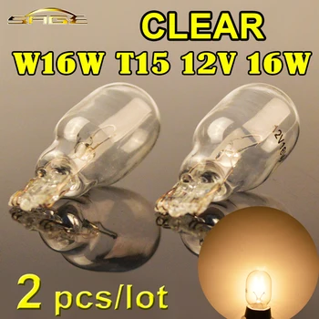 

flytop (2 PCS/Lot) W16W 12V 16W Clear Glass T15 Wedge W2.1x9.5d Capless Car Bulb Auto Miniature Lamps