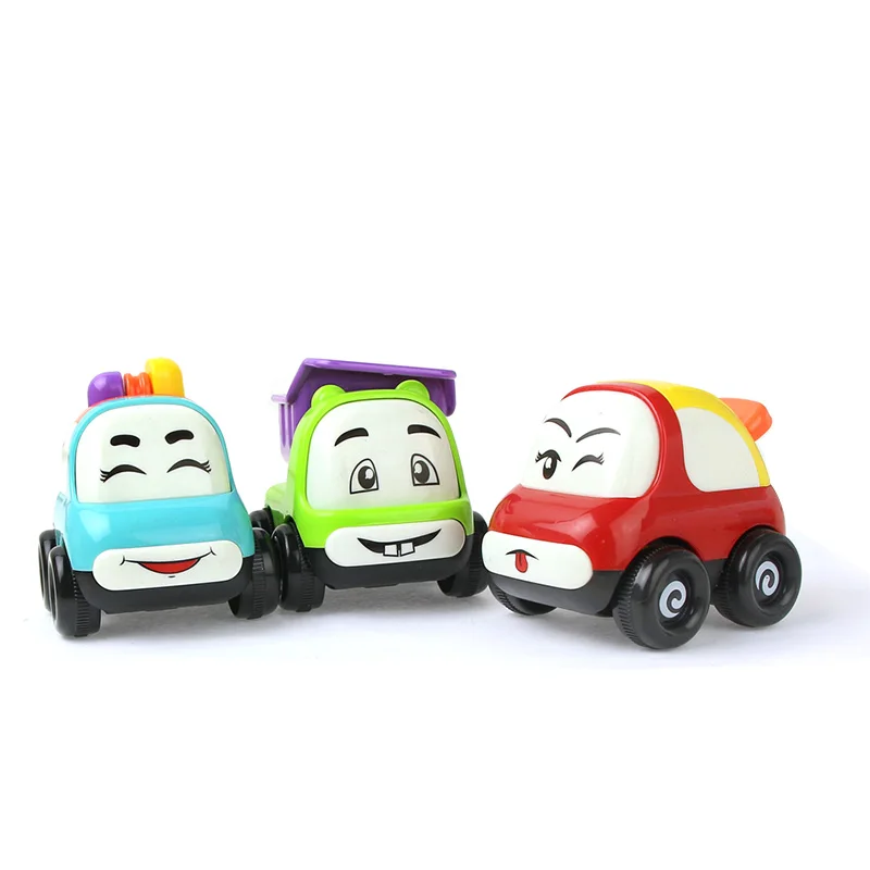 

4 Styles Kid Mini Trucks Toy Construction Vehicle Friction Sliding Car Emoji Truck Bulldozer Road Roller Excavator Dump Trucks