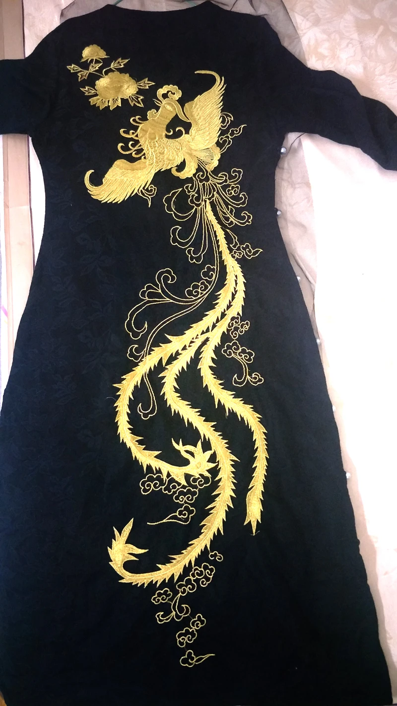 Супер-размер золотой феникс птица аппликация вышитая нашивка-аппликация DIY кружевная ткань аксессуары для одежды