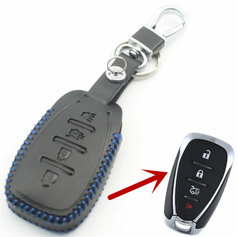 Смарт чехол FLYBETTER из натуральной кожи с 4 кнопками для Chevrolet Cruze/Malibu XL/Spark/Cmaro