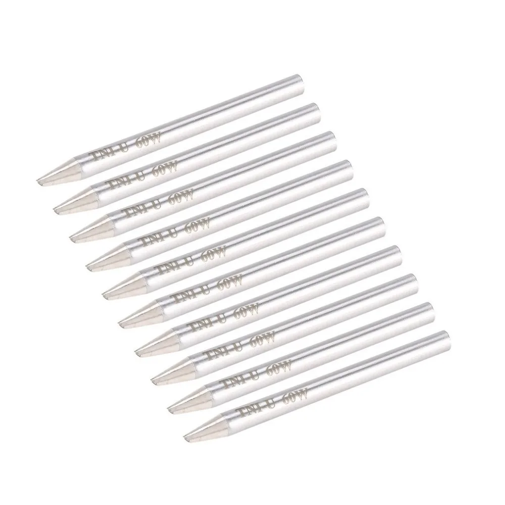 

TNI-U 10pcs 60W Metal Soldering Welding Tips 5.0mmx80mm Nozzle Rework Station for Precision Electronic Repairing