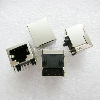 

10PCS/LOT Per Lot RJ45 Metal 8 Pin Female PCB Right Angle Board Jack 8P8C