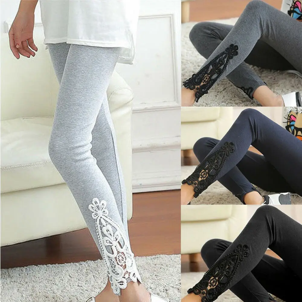 

New Fashion Womens Lace Crochet Sexy Skinny Leggings Stretch Jeggings Pants