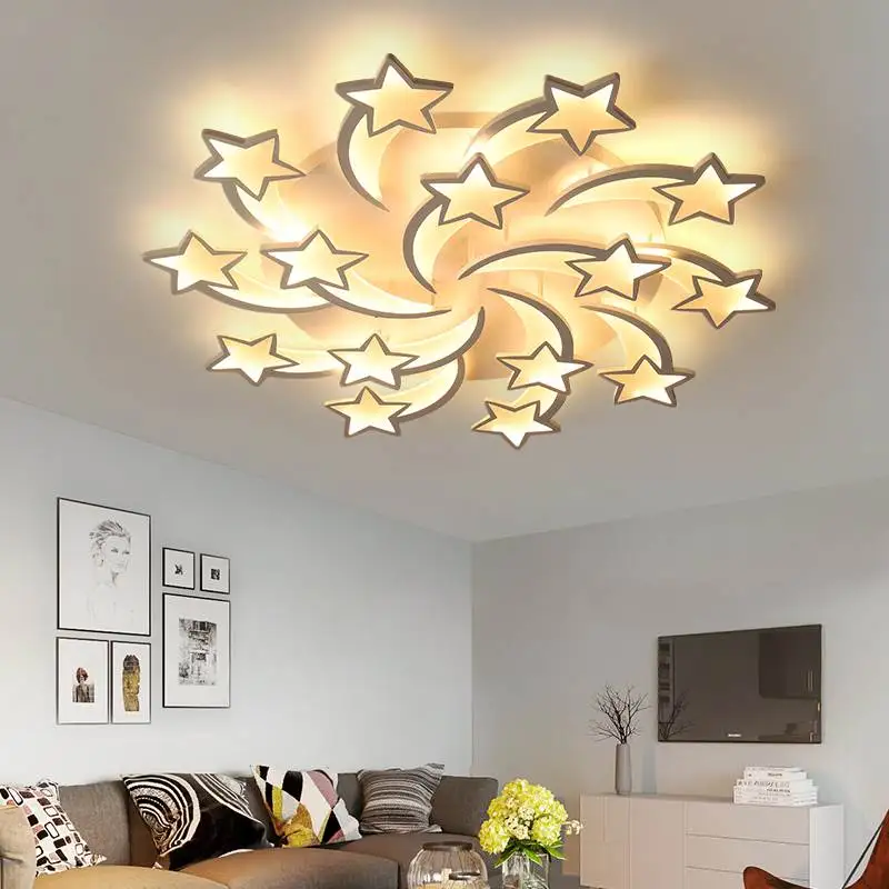 

IRALAN LEDs Chandelier Modern stars For Living Room Bedroom remote/APP support Home design chandelier model ICFW1913