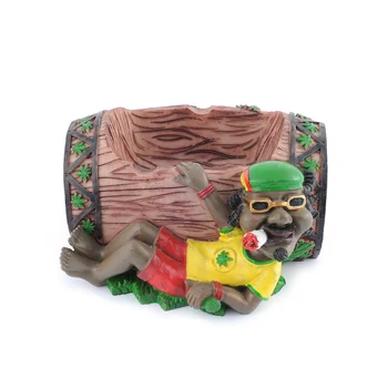 

GERUI Funny Resin Crafts Decoration Cigarette Ashtray Jamaican Style Cigar Ashtray For Smoking High Quality Gifts