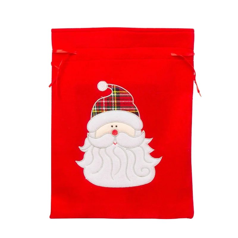 Рождественская упаковка Sac Noel сумка-мешок с мультяшными вышивкой Рождественский подарок сумка Санта Клаус Снеговик закрытие Праздничная сумка для угощений - Цвет: AS