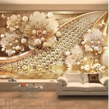 Пользовательские 3d Настенные обои алмаз драгоценность Лебедь озеро Cornucopia ТВ фон настенная живопись обои