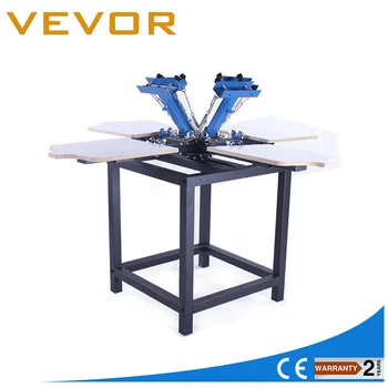 

4 Color 4 Station Silk Screening Screenprint Press Screen Printing Machine with Frame