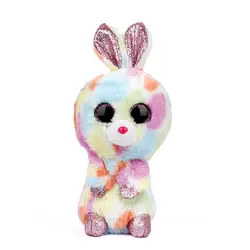 15 см Горячая Ty Beanie Boos большие глаза белые блестки Dangler ленивый единорог Печать Собака Кошка плюшевая игрушка кукла плюшевое животное