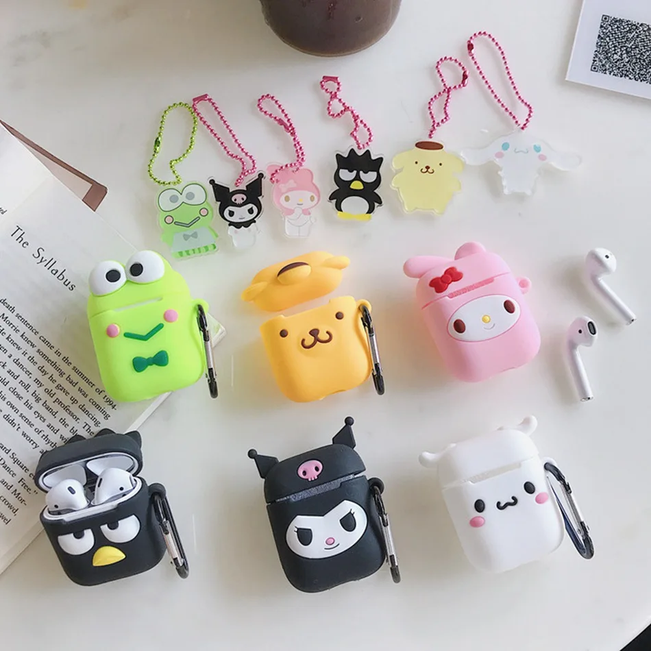 Чехол для AirPods, милый чехол для наушников Cinnamoroll Melody Kuromi Purin Frog, чехол s для Apple Airpods, мультяшный чехол для наушников