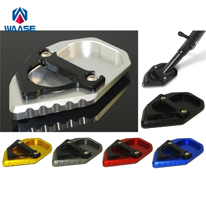 waase Motorcycle Kickstand Foot Side Stand Extension Pad Support Plate