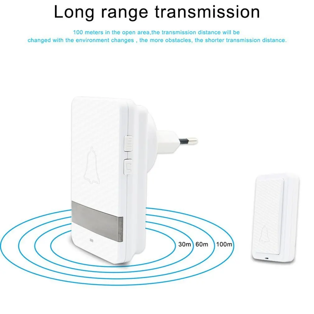 Водонепроницаемый беспроводной Dingdong дверной звонок с автономным питанием 28 мелодий на большое расстояние без батареи 1 передатчик+ 1 приемник